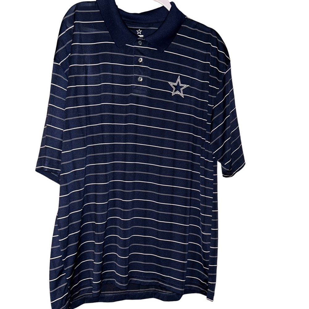 Men nfl Dallas cowboys navy polo shirt football top golf XL